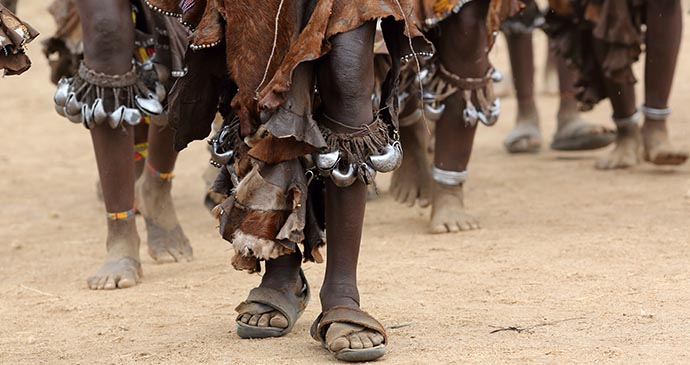 Bull-jumping ceremony, Hamar, Ethiopia, Africa by Dietmar Temps, Shutterstock
