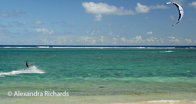 Kitesurfing off Rodrigues © Alexandra Richards