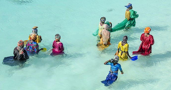 women fishing zanzibar tanzania africa traditional clothing