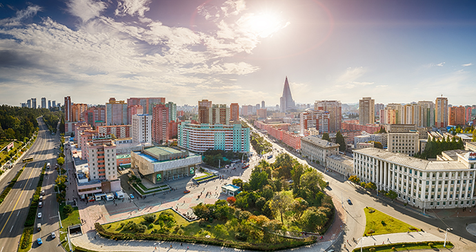 Aerial skyline view Pyongyang North Korea by Truba7113 Shutterstock