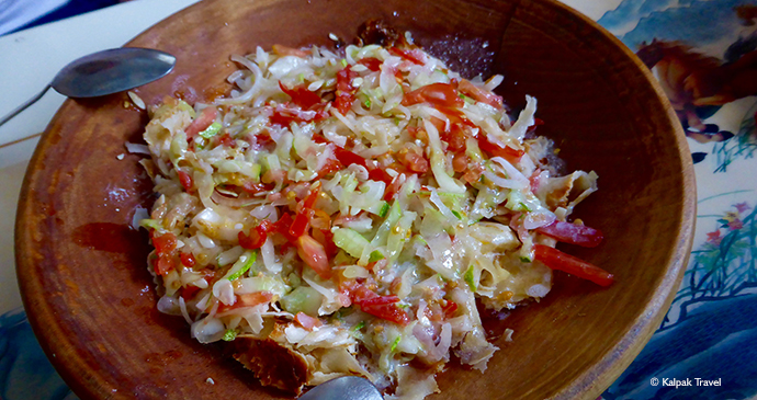 Tajikistan qurutob dish by Kalpak Travel