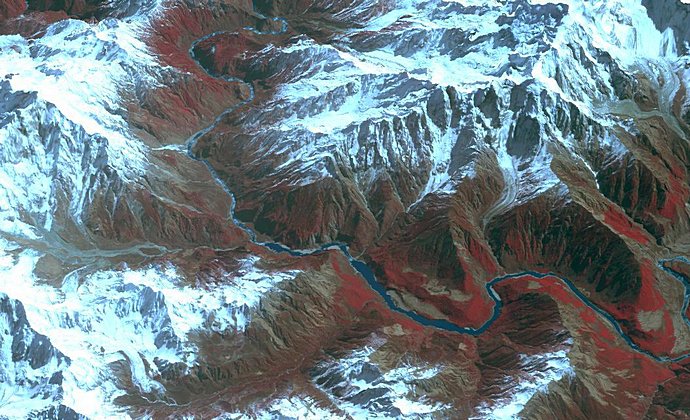 Yarlung Tsangpo Tibet China by NASA