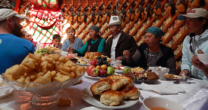 Yurt interior, Kyrgyzstan by Carys Homer