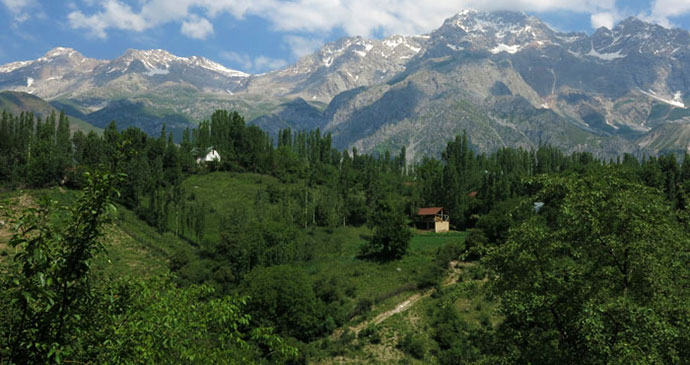 Arslanbob region Kyrgyzstan Asia by Laurence Mitchell