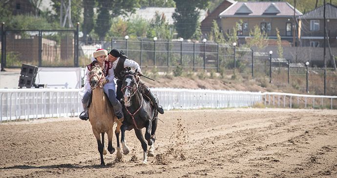 kyz kumai, World Nomad Games, Kyrgyzstan by Katiekk, Shutterstock