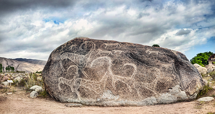 Saimaluu-Tash Petroglyphs, Kyrgyzstan by Pikozo.kz, Shutterstock