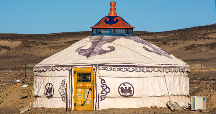 Traditional ger Gobi Desert Mongolia by © SIHASAKPRACHUM, Shutterstock