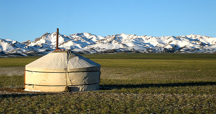 Traditional ger, Gurvan Saikhan mountains, Mongolia by Adagio, Wikipedia
