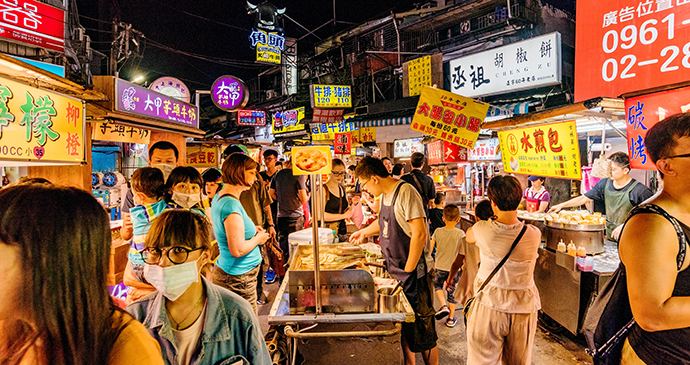 Shilin night market Taiwan street food by asiastock, Shutterstock