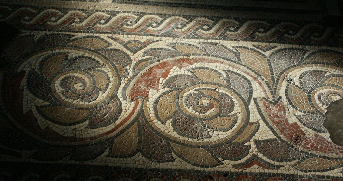 Mosaic, Chedworth Roman Villa by Caroline Mills