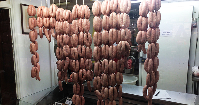 Sausages, Covered Market, Oxford, England by Edward Alexander