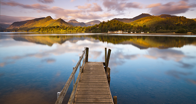 Derwent water Cumbria Britain by Richard Bowden Shutterstock best paddleboarding lakes Britain