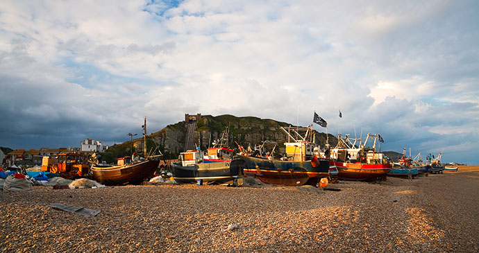 Hastings Harbour and East Hill, Sussex, England by Milan GOnda, Shutterstock