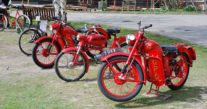 Royal Mail motorcycles, Amberley Museum, Sussex, England by Allen Watkin