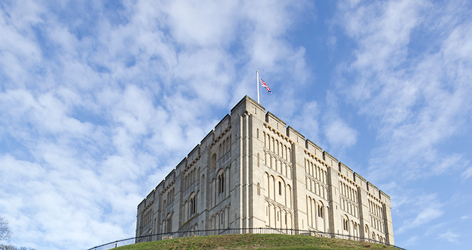 Norwich Castle stands on a hill above the centre of Norwich 