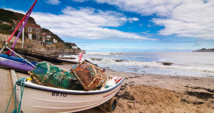 Fishing boats Runswick Bay North York Moors England by Welcome to Yorkshire