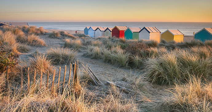 Southwold beach huts Suffolk by Philip Ellard, Shutterstock