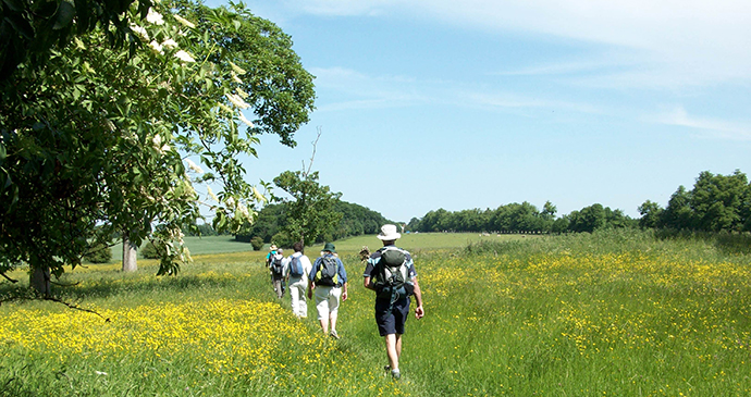 Walkers on The Stour Valley Path in Suffolk by dedhamvalestourvalley.org