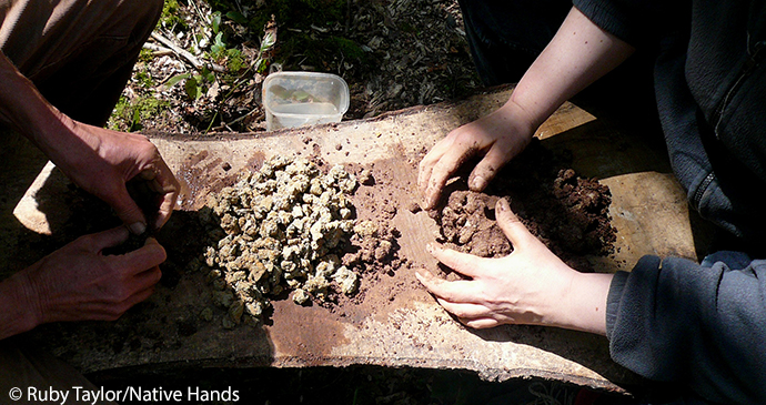 Working clay by hand by Ruby Taylor/Native Hands