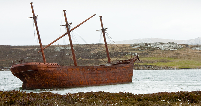 Lady Elizabeth wreck, Stanley, Falkland Islands by benmoat, Shutterstock
