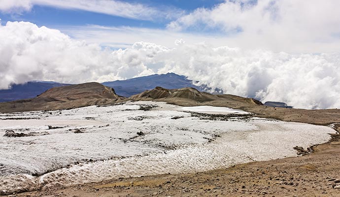 Nevado del Ruiz volcano in Los Nevados National Park Colombia by Toniflap, Shutterstock