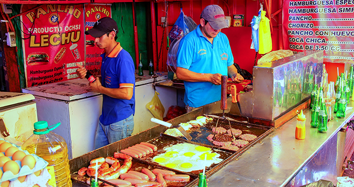 Food,stall mercado Asuncion , Paraguay by Don Mammoser, Shutterstock