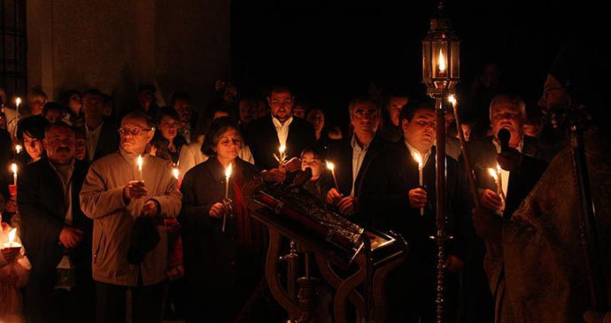 Easter Sunday Greek Orthodox  Peloponnese Greece Europe by Yarl Wikimedia Commons