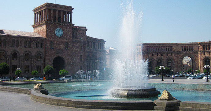 Republic Square Yerevan Armenia by Deirdre Holding