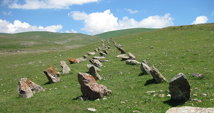 Zuygaghbyur megaliths Hartashen Armenia by Deirdre Holding