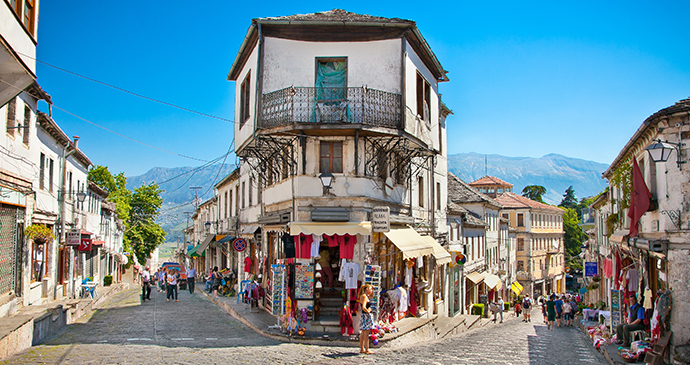 Ottoman bazaar in Gjirokastra, Albania by Milosk, Dreamstime