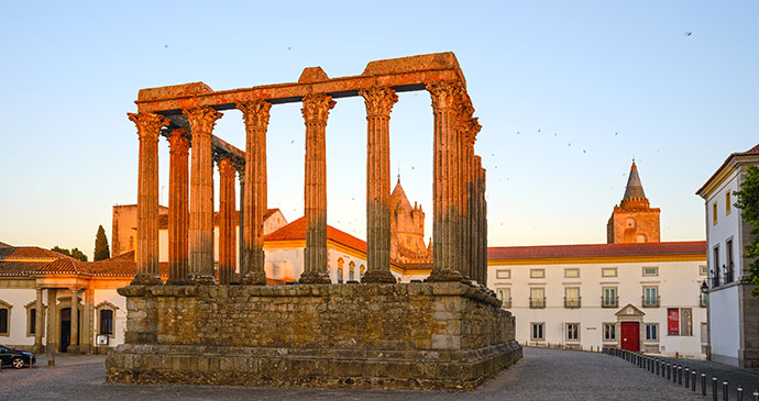 Roman Temple Evora Alentejo Portugal by Filipe B. Varela Shutterstock best historical sights alentejo