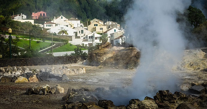 Furnas town and Fumaroles by Paweł Opaska, Dreamstime