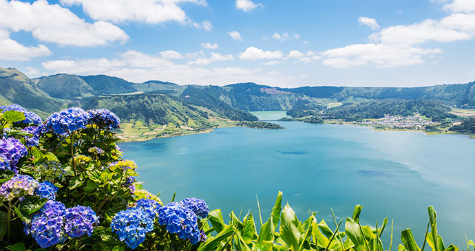 Sete Cidades, Sao Miguel, Azores, Portugal, by Vickyspaenhoven, Dreamstime most spectacular lakes in the world