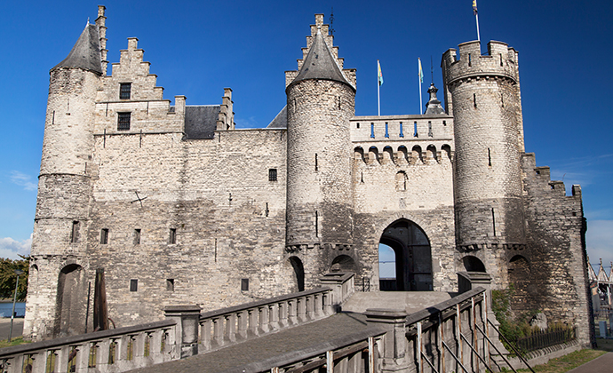 Het Steen Antwerp castle Flanders Belgium by Santi Rodriguez, Shutterstock