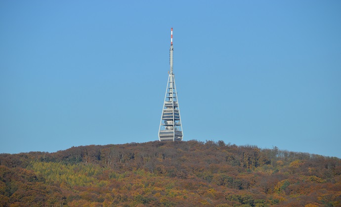 Kamzík TV Tower Bratislava Slovakia by VargaA, Wikimedia Commons