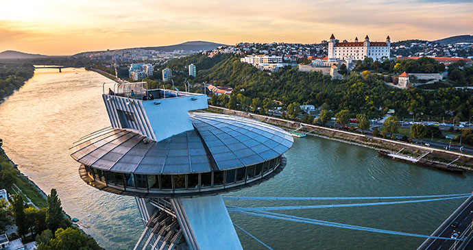 UFO Tower Bratislava Most SNP Slovakia by DUOMEDIA