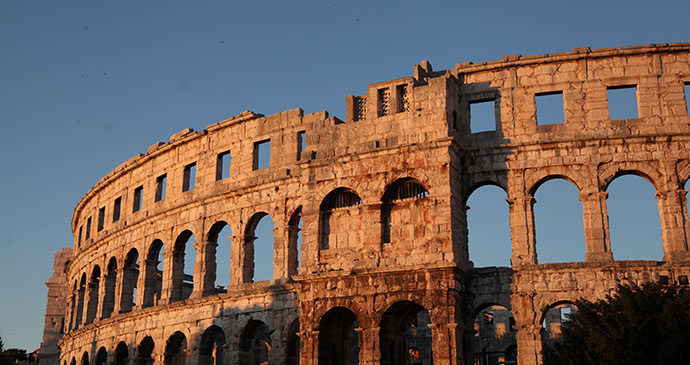 Pula Roman amphitheatre Istria Croatia by Anna Moores