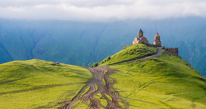 Stepan-Tsminda, Kazbegi, Georgia by Magdalena Paluchowska, Shutterstock