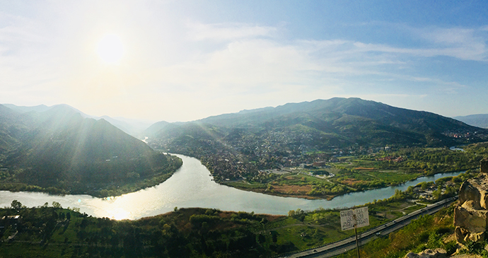 View from Jvari Church Mtskheta Tbilisi Georgia by Laura Pidgley