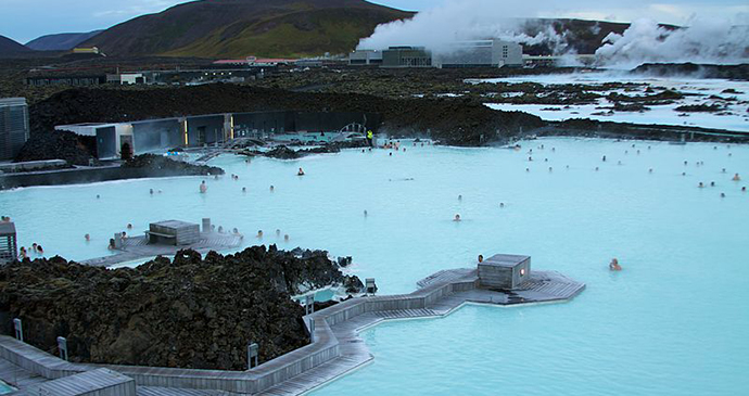 Blue lagoon, Iceland by McKay Savage, Wikimedia Commons day trip from Reykjavik