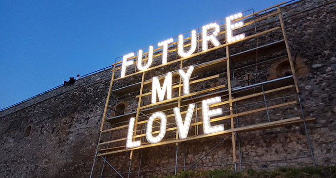 Installation, Dokufest, Prizren, Kosovo by Leeturtle, Wikimedia Commons