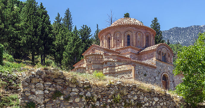 Church of Agios Nikolaos Mystras The Peloponnese Greece by Borisb17, Shutterstock