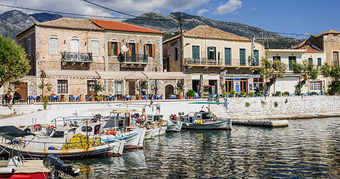 Fishing port Mani peninsula Peloponnese Greece by RnDmS, Shutterstock