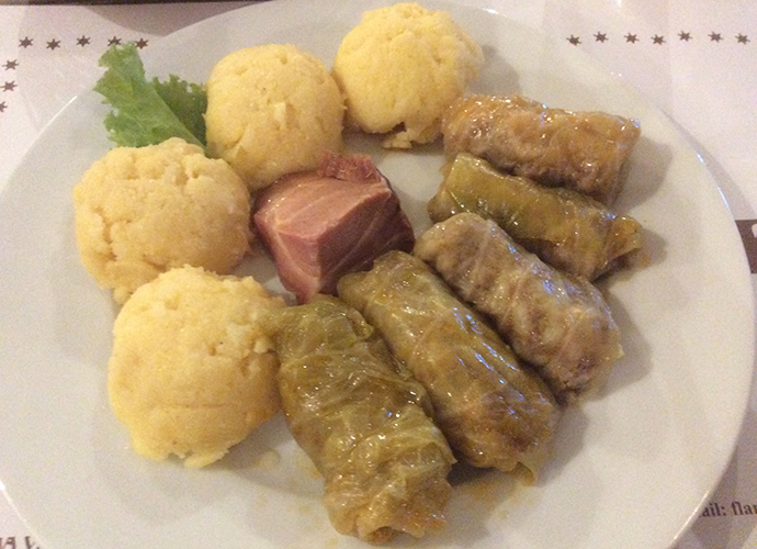 Sarmale with mămăligă, Transylvania, Romania by Adriana Mitsue Ivama Brummell 