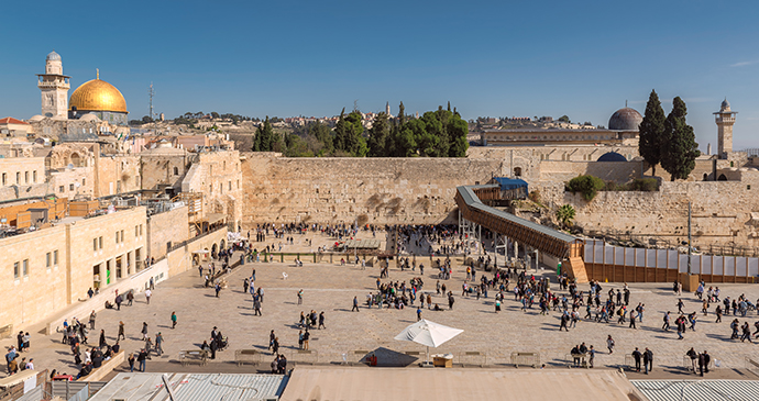 Temple Mount and the Western Wall in Jerusalem Israel by Lucky-photographer, Shutterstock