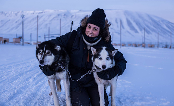 Kelsey Camacho and huskies Svalbard by Kelsey Camacho
