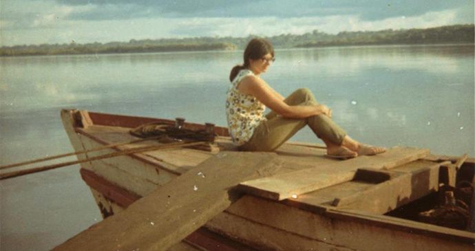 Me on an Amazon barge © Hilary Bradt