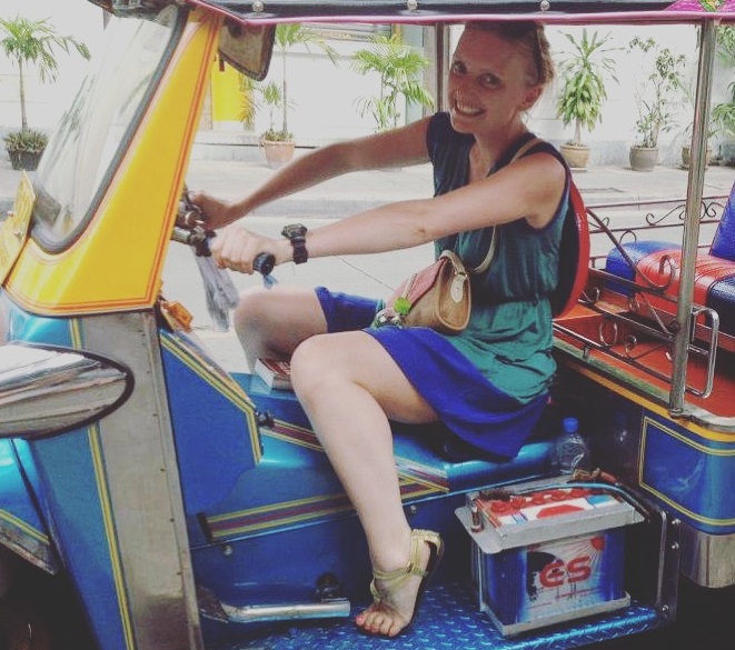 Driving a tuk tuk in Bangkok, Thailand © Gemma Thompson