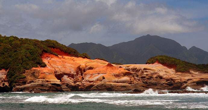 View of Red Rocks coastline by Celia Sorhaindo Tropical Ties