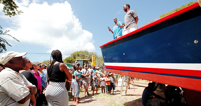 Carriacou boat launching Grenada by Paul Crask